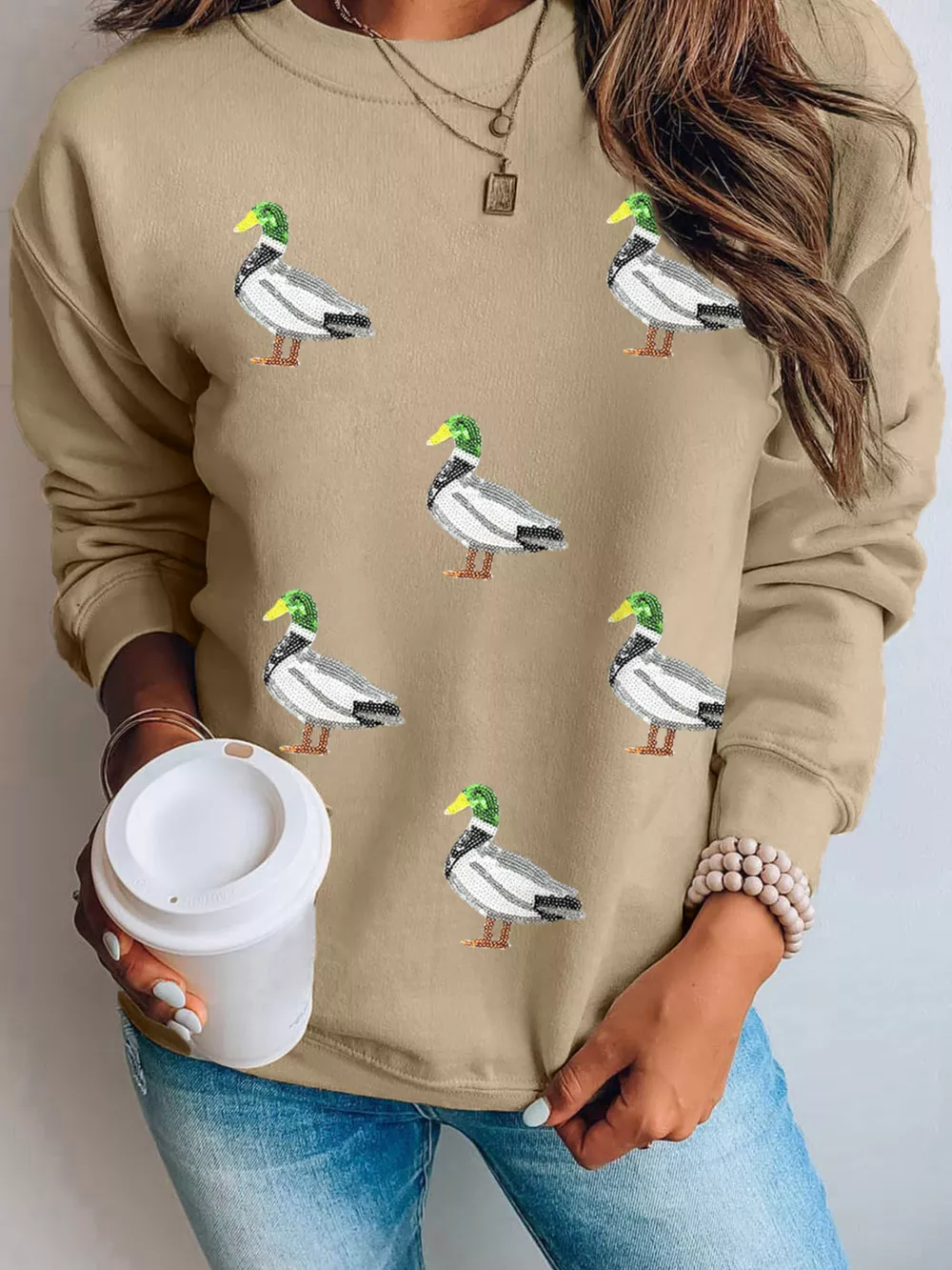 Sequin Duck Long Sleeve Top, image 4