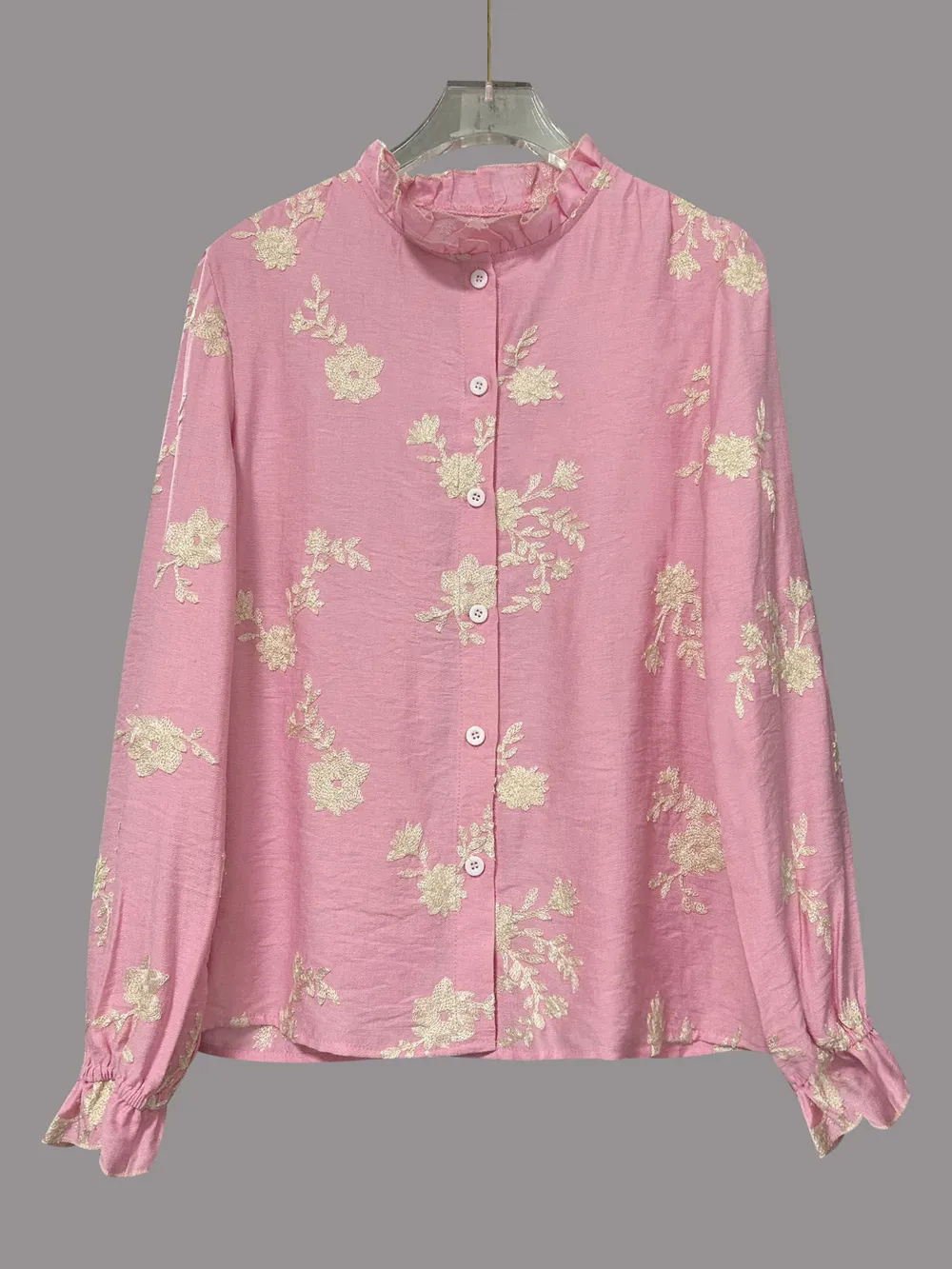Flower Button Up Long Sleeve Shirt, image 14
