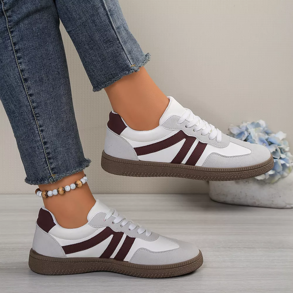 Striped Lace-Up Casual Sneakers, image 10