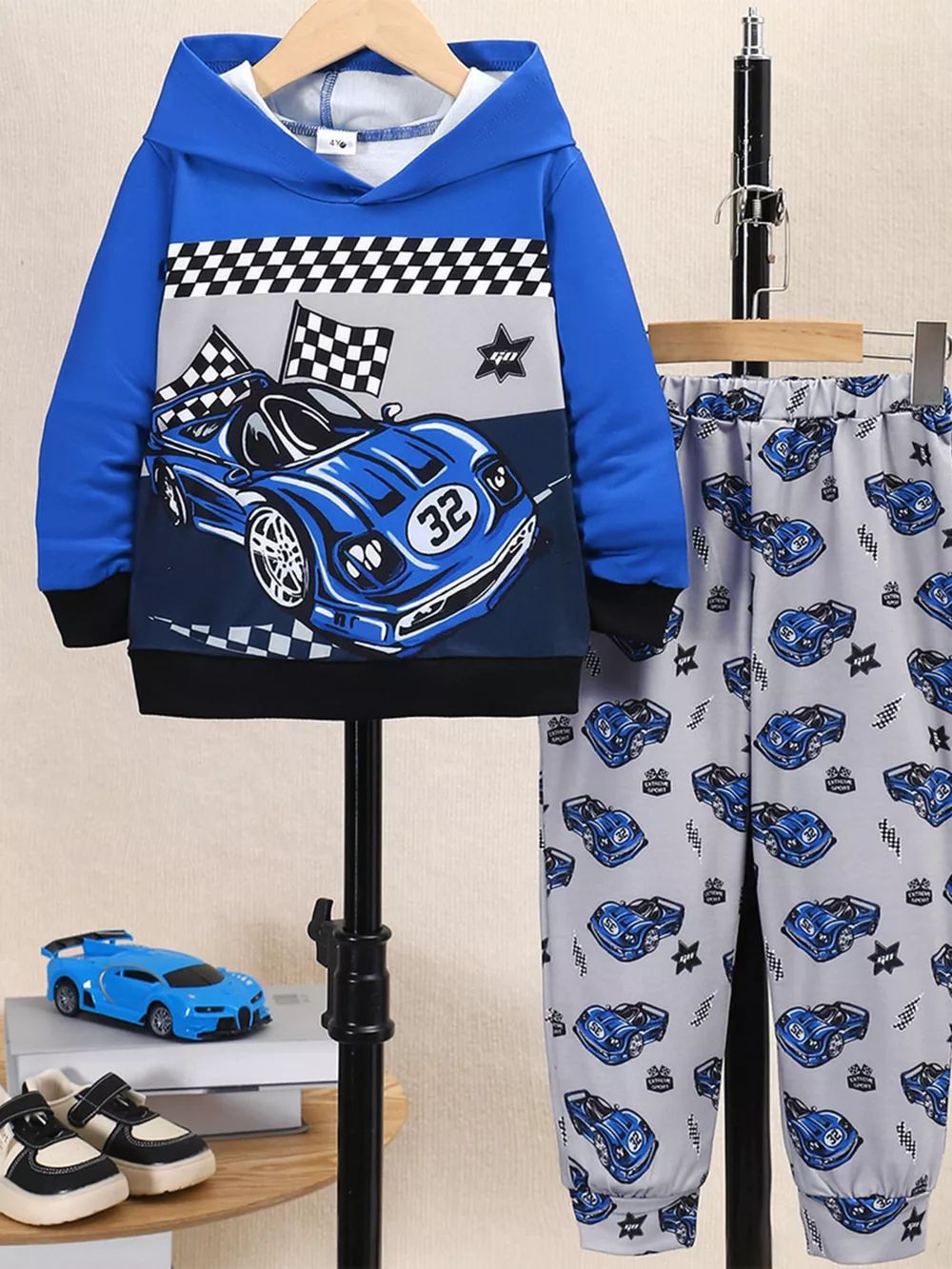 Children's Racing Car Hoodie & Pants Set