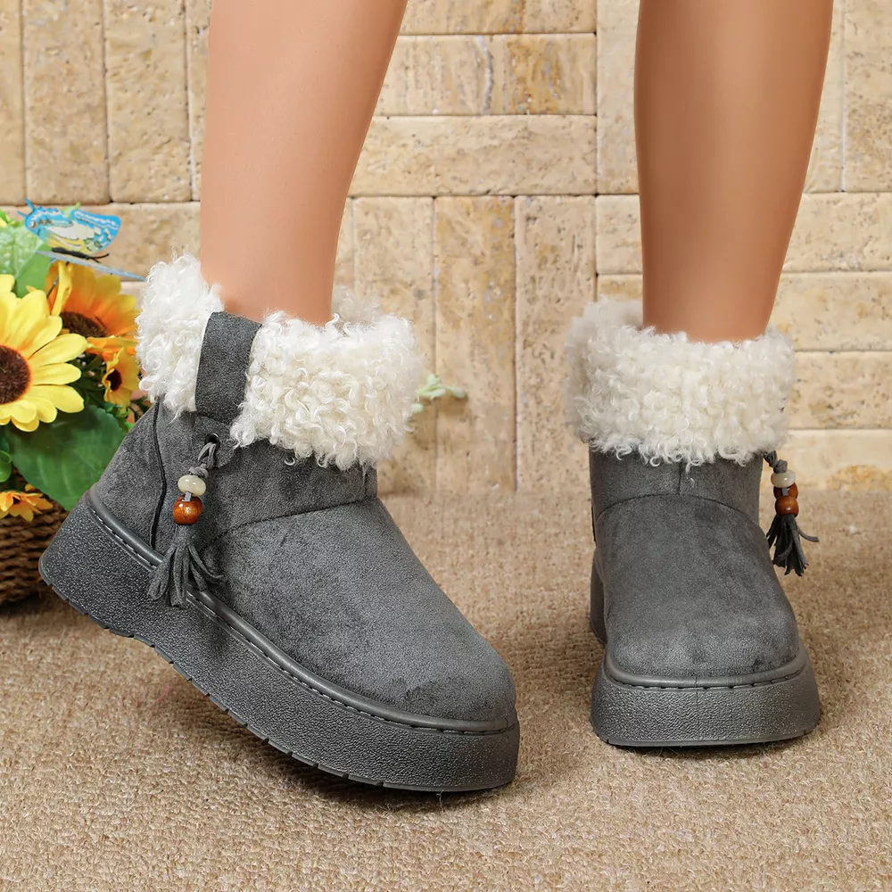Round Toe Faux Fur Lined Boots, image 12
