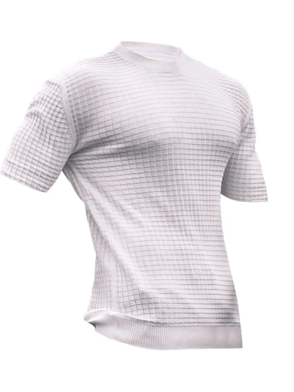Men's Full Size Textured Knit Short Sleeve T-Shirt Plus Size, image 3