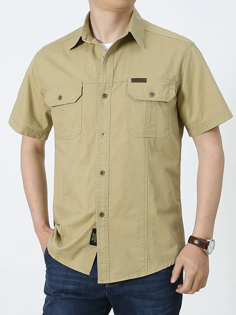 Men's Plus Size Casual Short Sleeve Shirt, image 5