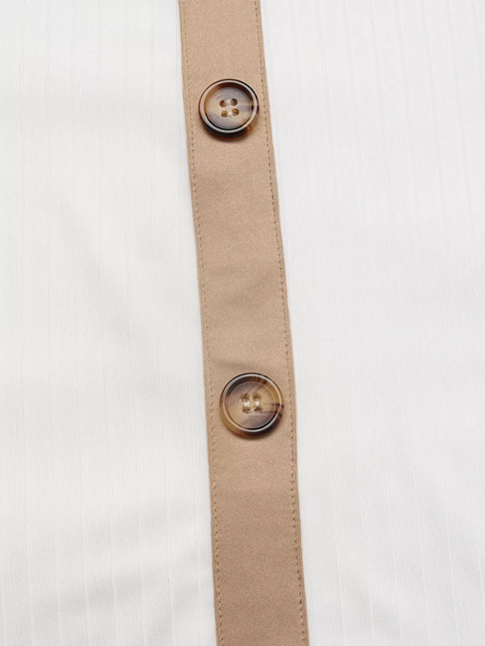 Decor Button Round Neck Short Sleeve Blouse, image 14