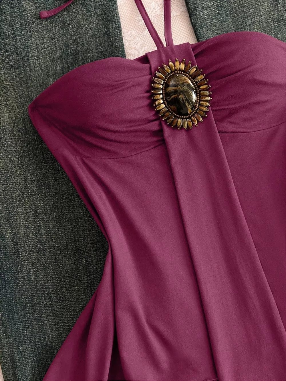 Embellished Front Halter Neck Cami, image 14