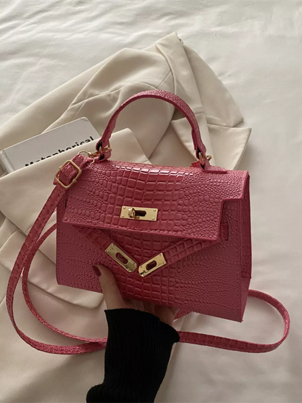 Embossed Flap Crossbody Bag, image 2