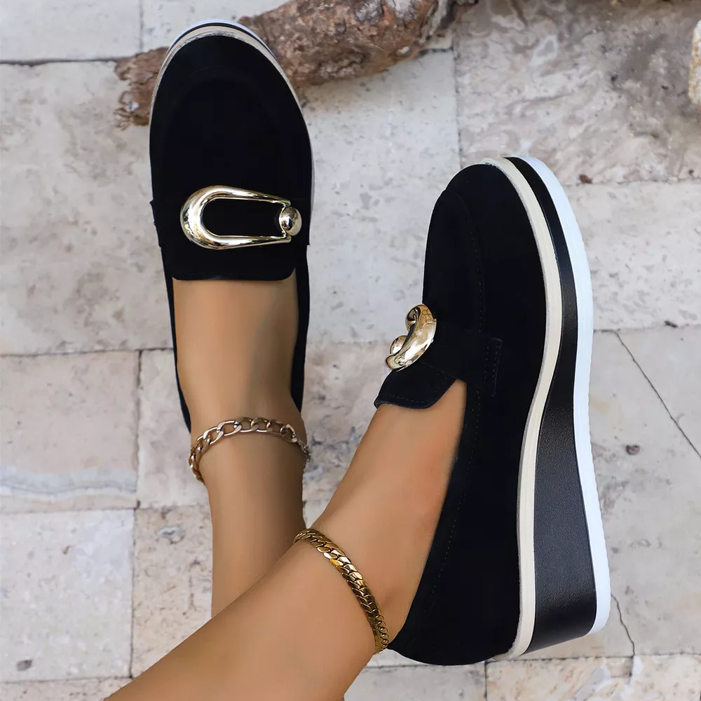 Round Toe Wedge Loafers, image 4
