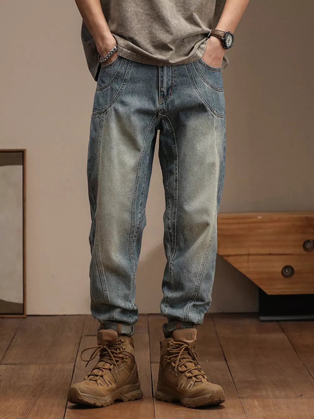 Men's Vintage Wash Relaxed Fit Jeans