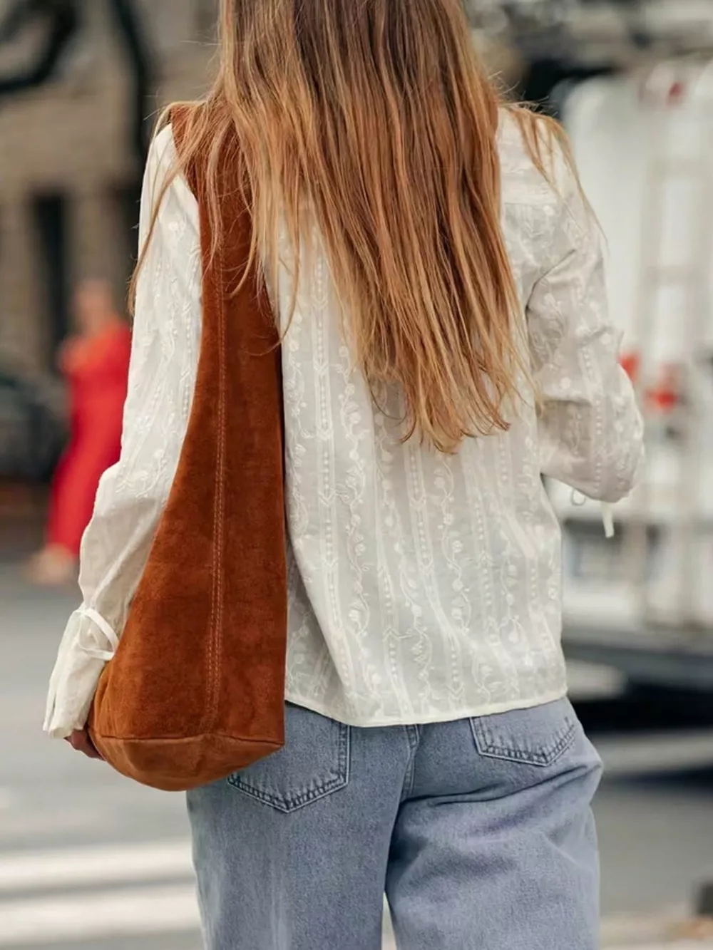 Embroidered Flounce Sleeve Shirt, image 5