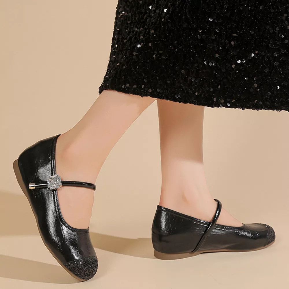 Round Toe Mary Jane Loafers, image 5