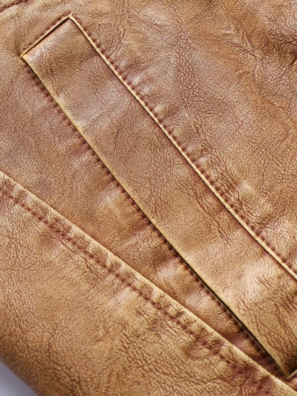 Men's Full Size Faux Leather Sherpa Collar Jacket Plus Size, image 7