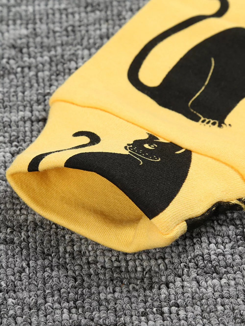 Children's Cute Cat Print Long Sleeve Top and Pants Set, image 4