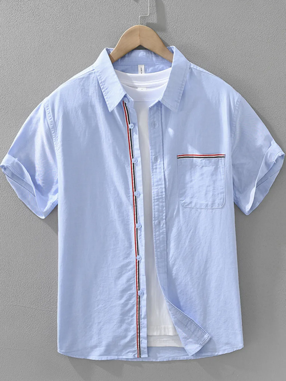 Men's Plus Size Button Up Short Sleeve Shirt, image 2