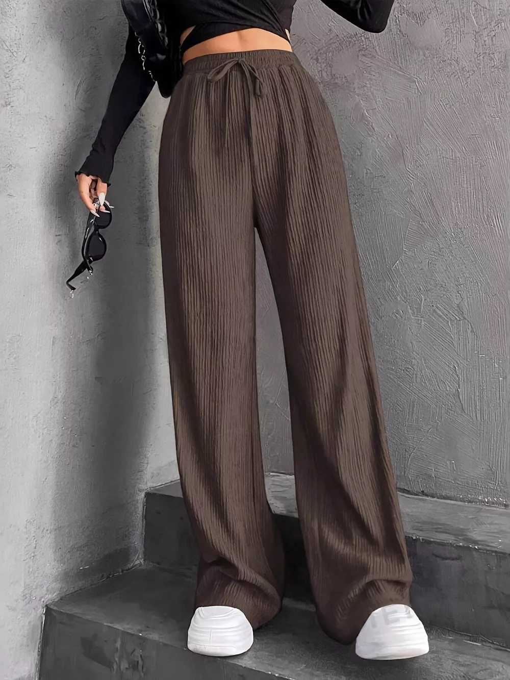 Drawstring Wide Leg Pants, image 2