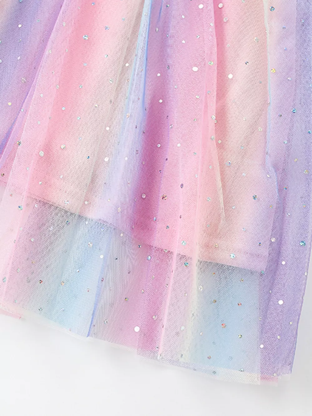 Children's Unicorn Print Rainbow Tulle Dress, image 5