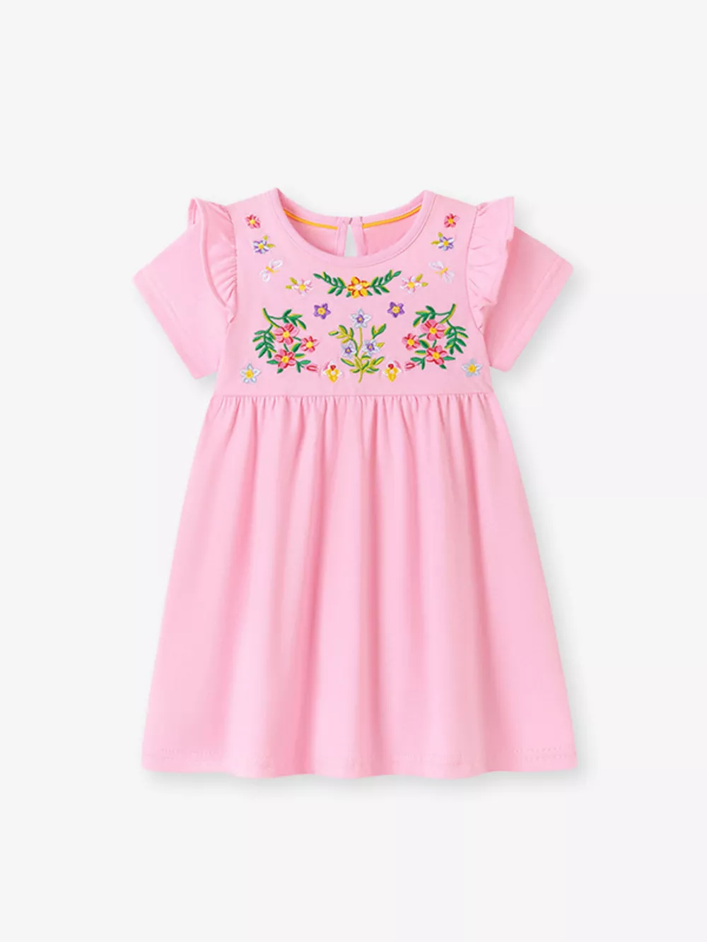 Children's Floral Embroidered Ruffle Sleeve Casual Dress, image 2