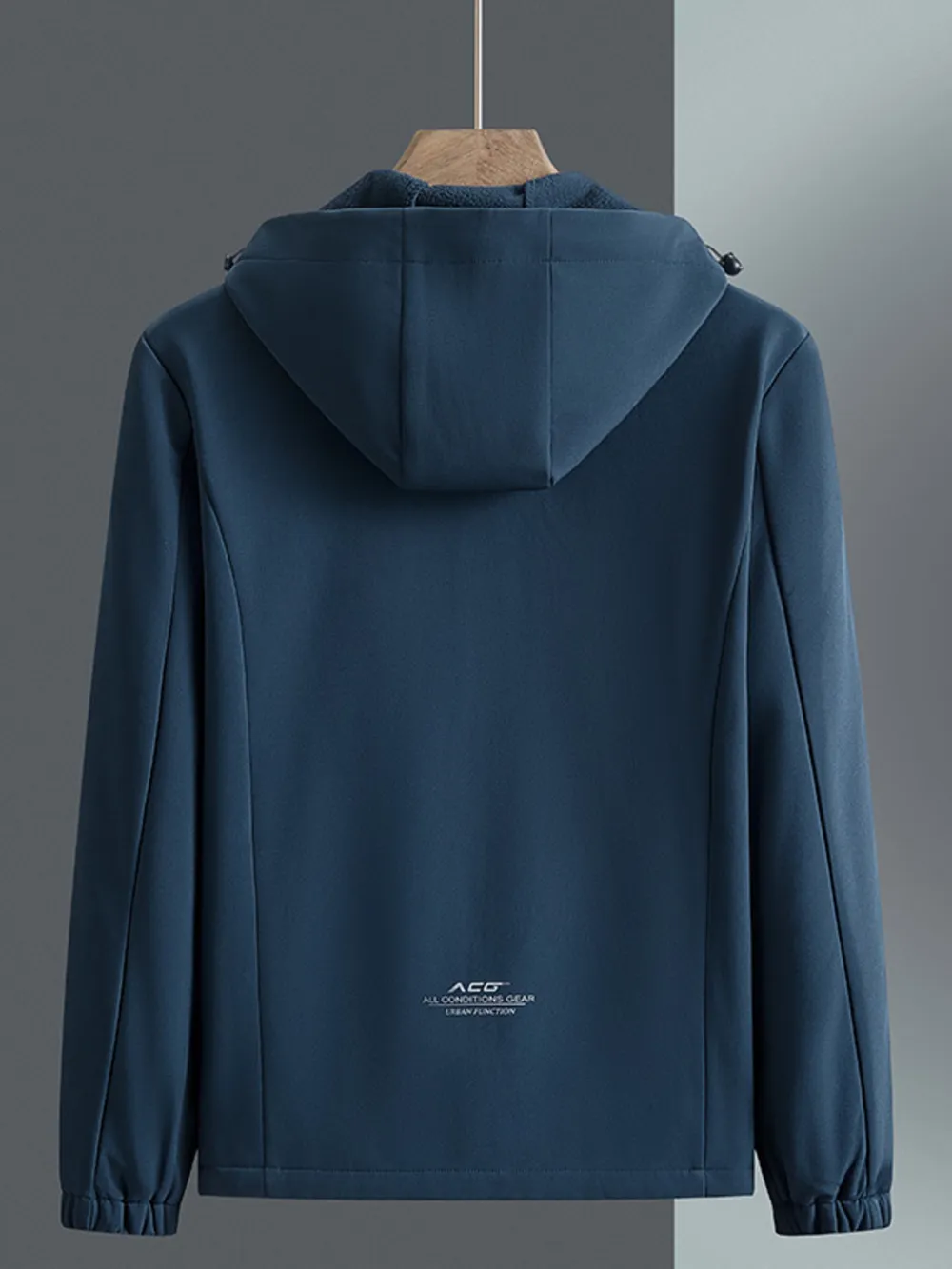 Men's Plus Size Casual Hooded Windproof Jacket, image 3