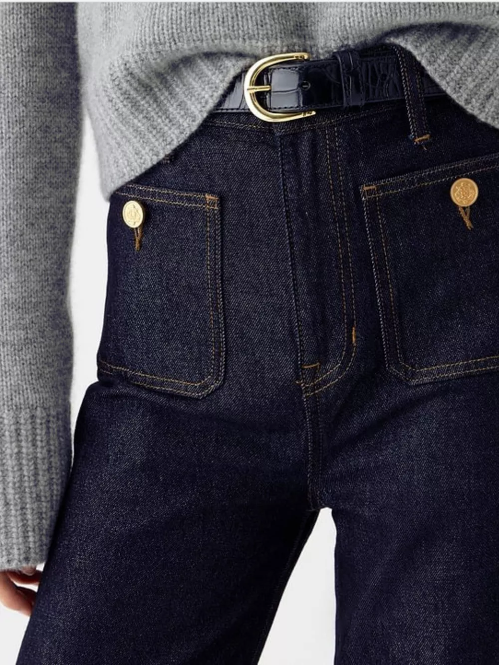 High-Waisted Jeans with Pockets, image 3