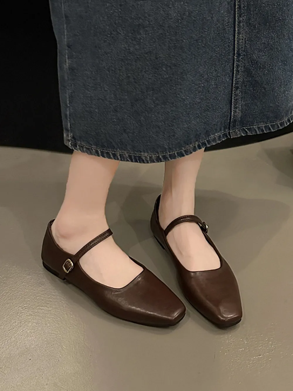 Leather Buckle Mary Jane Loafers, image 8