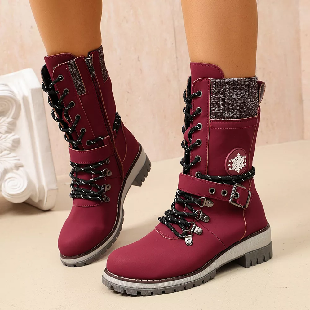 Round Toe Lace Up Boots, image 5