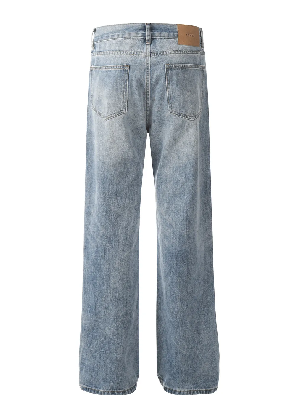 Men's Washed Wide Leg Relaxed Fit Jeans, image 2