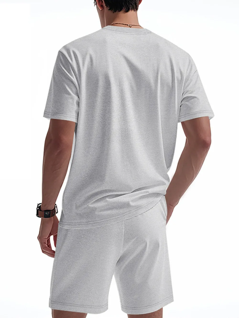 Men's Full Size Round Neck Short Sleeve Top and Shorts Set Plus Size, image 9