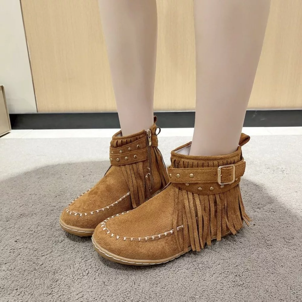 Fringe Round Toe Boots, image 16