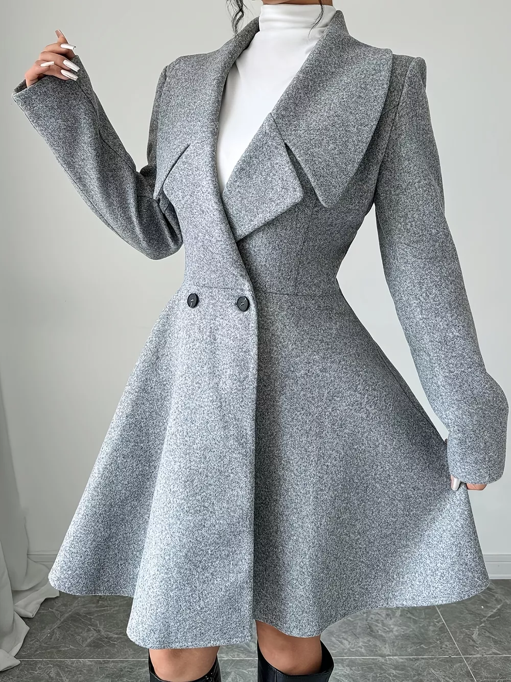 Double-Breasted Long Sleeve Outerwear, image 5