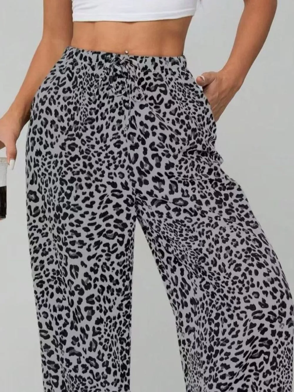Leopard Print Wide Leg Pants, image 9
