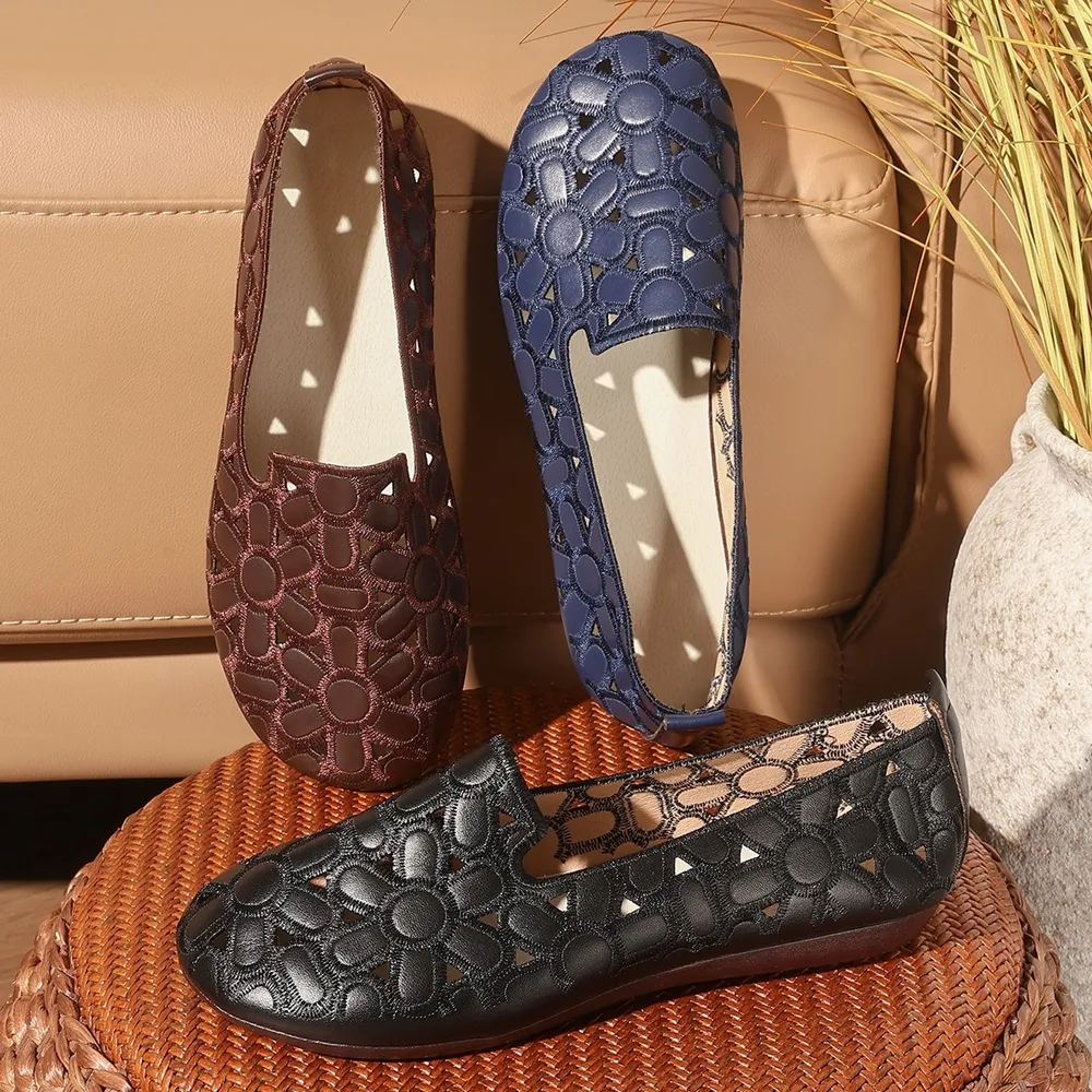 Cutout Round Toe Slip-Ons, image 2