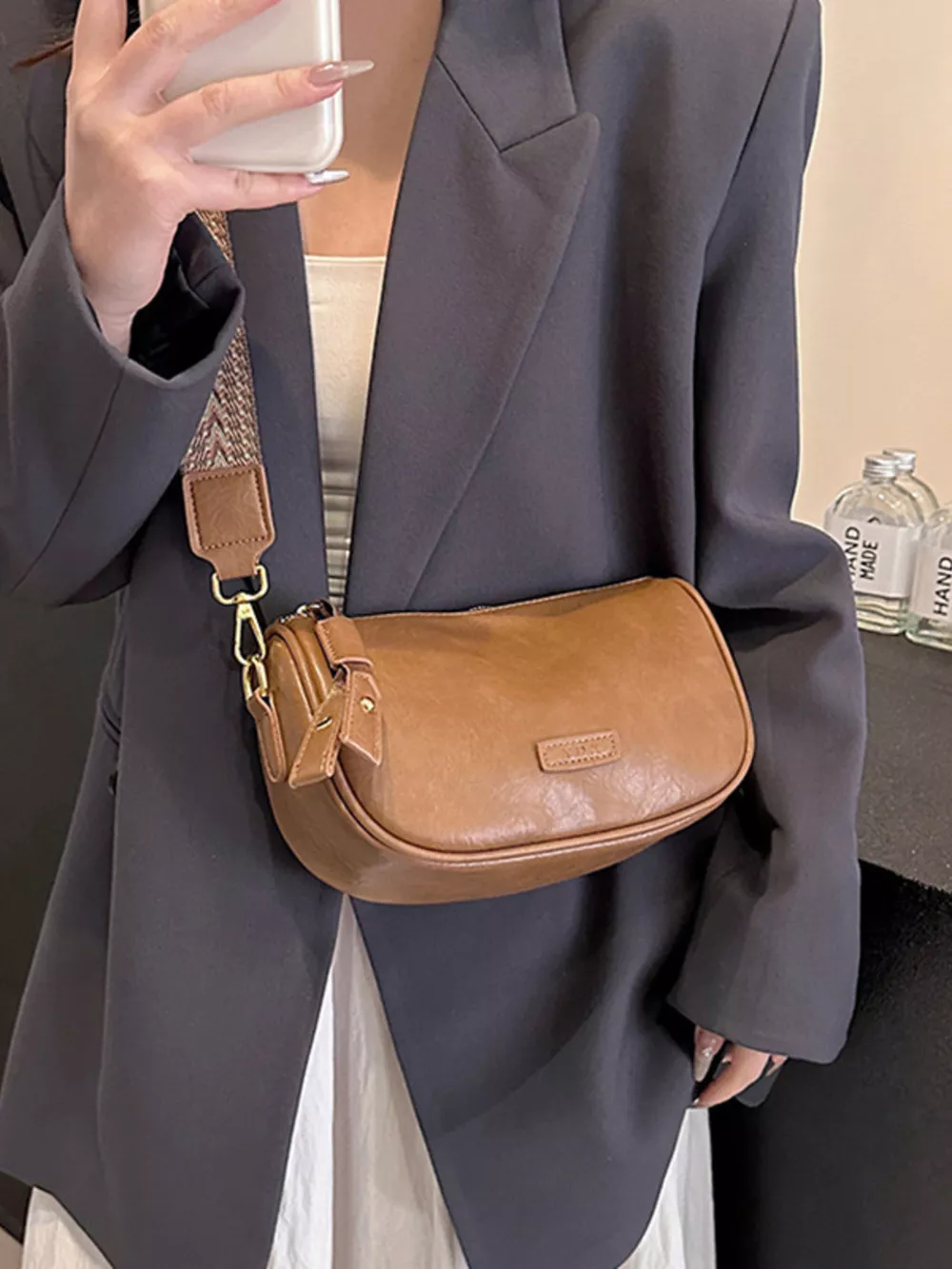 Wide Strap Crossbody Bag, image 6