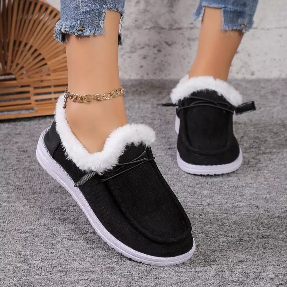 Fuzzy Lined Corduroy Slip-Ons, image 16