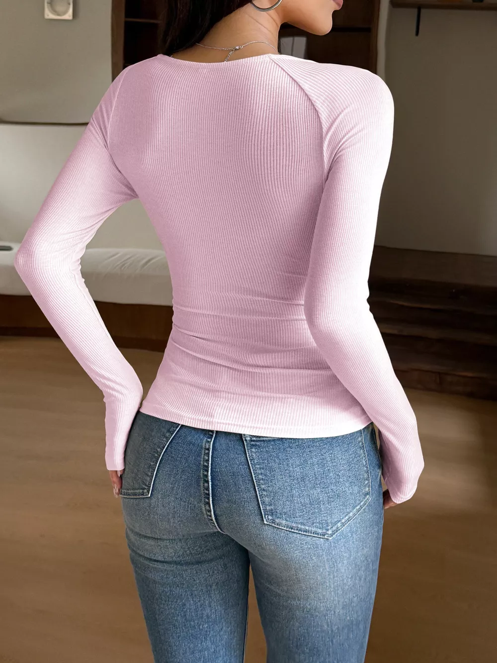 Lace Trim Long Sleeve T-Shirt, image 11