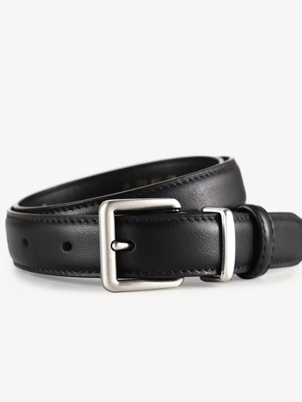 Classic Leather Belt with Square Buckle