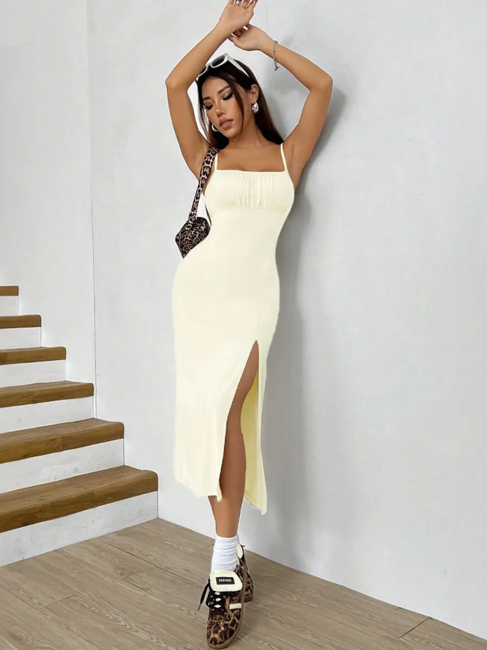 Slit Bodice Midi Cami Dress, image 12
