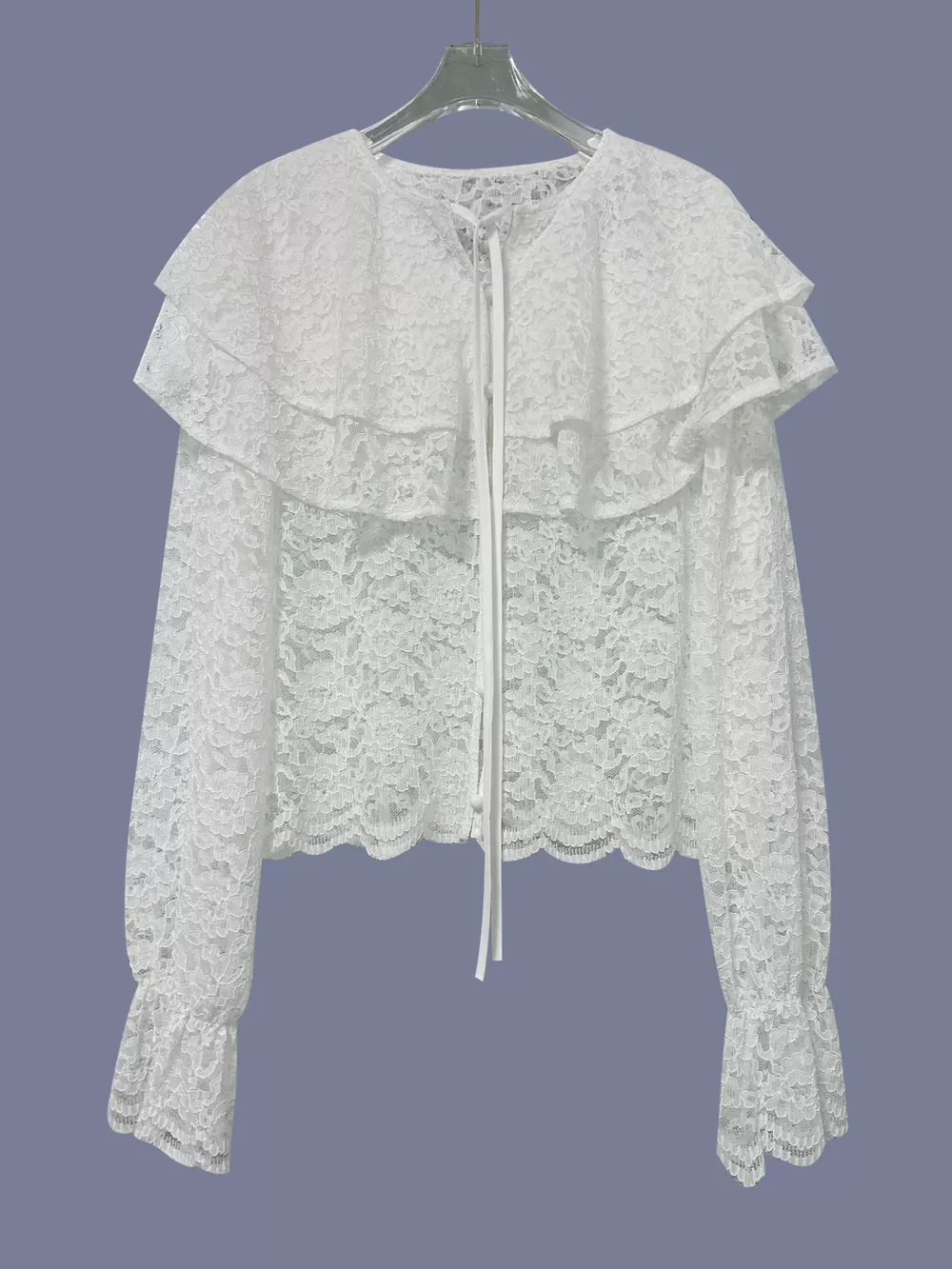 Ruffled Lace Flounce Sleeve Blouse, image 6