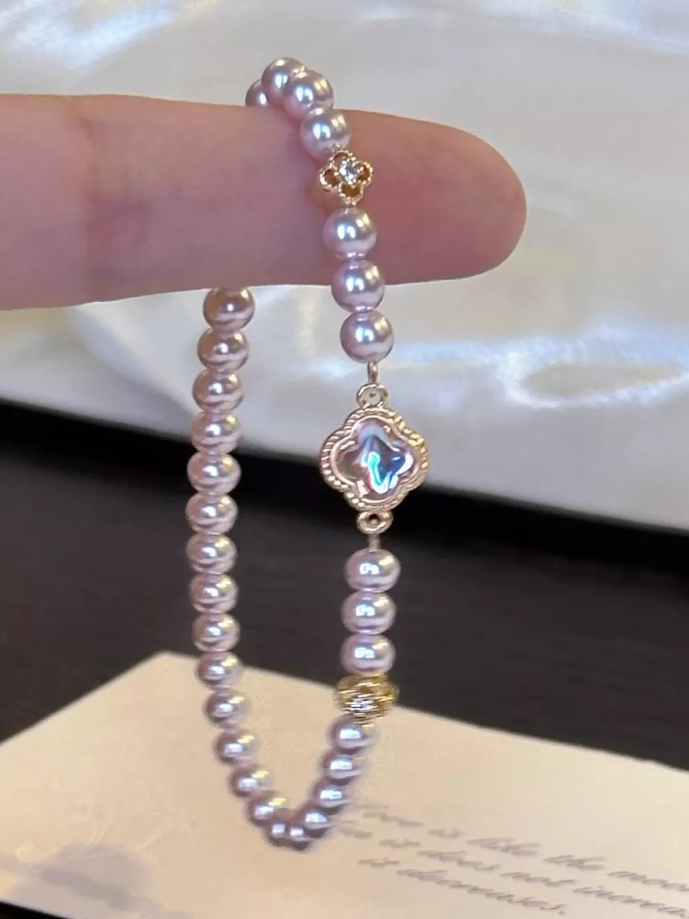 Pearl Clover Charm Bracelet, image 3