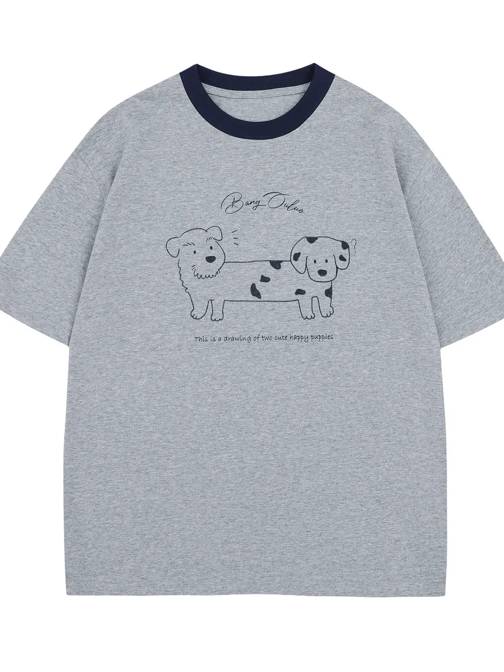 Men's Cute Cartoon Dogs Graphic Round Neck T-Shirt, image 2