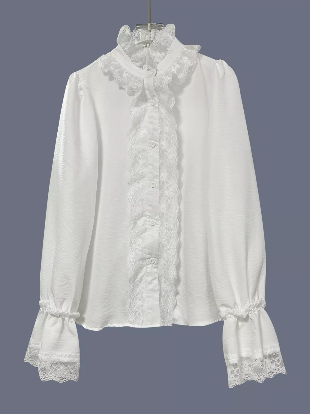 Lace Trim Button Up Shirt, image 5