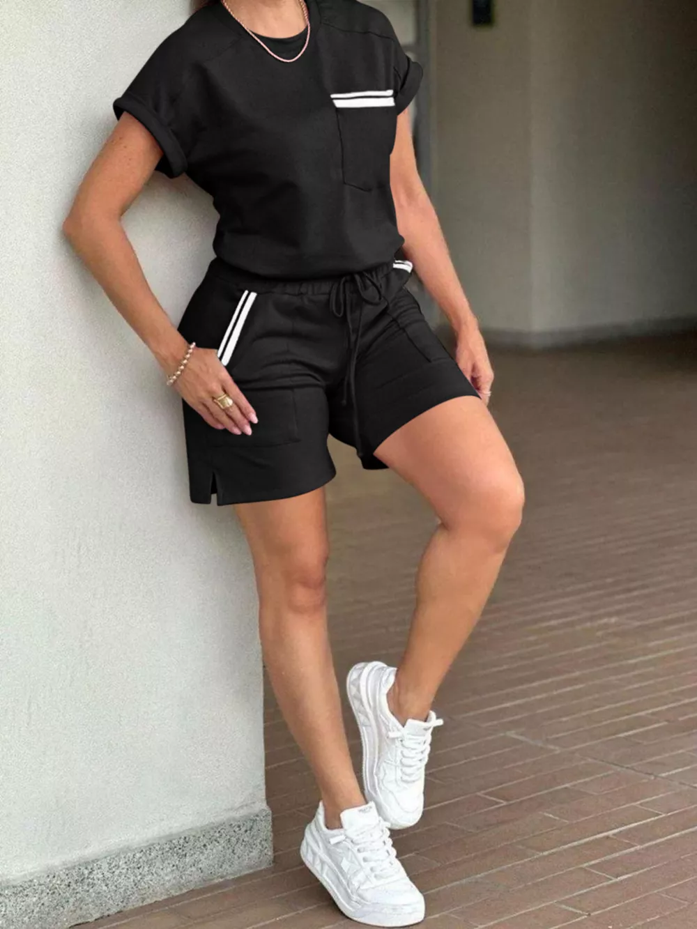 Short Sleeve Top and Shorts Set, image 3