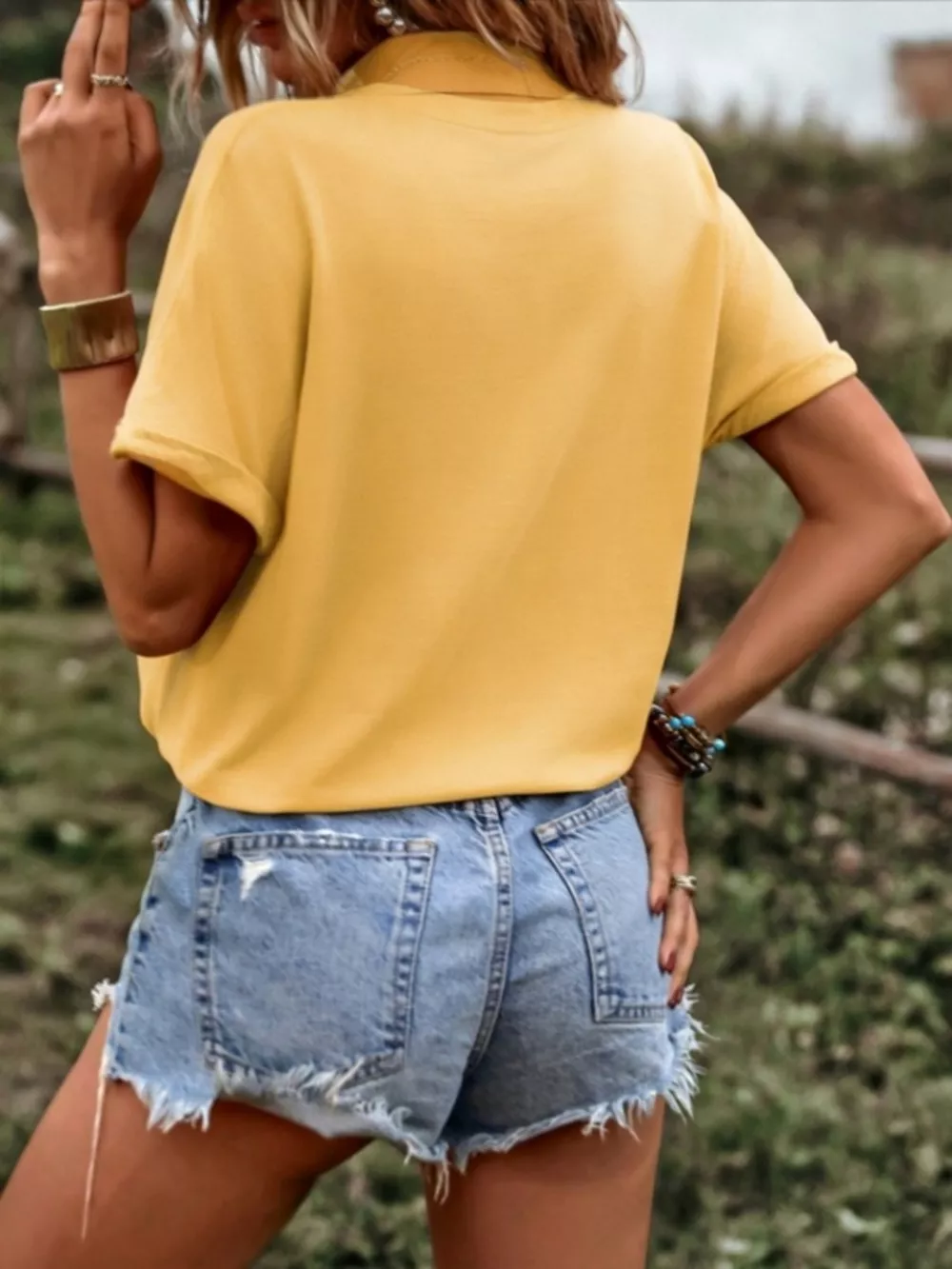 Casual Button-Down Drawstring Hem Shirt, image 4
