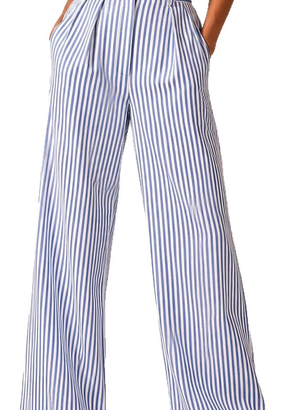 High-Waisted Wide-Leg Striped Pants, image 5