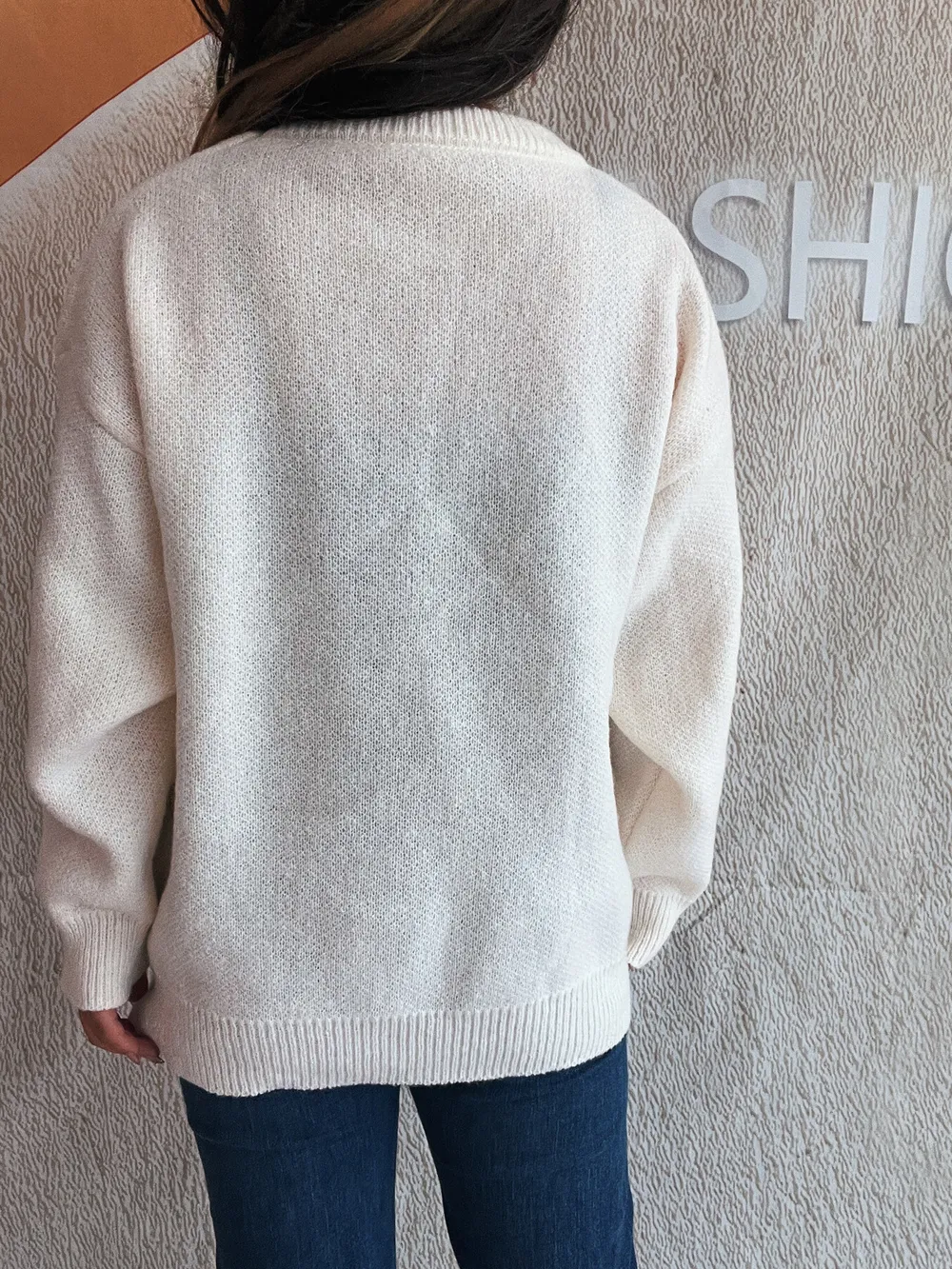 Cherry Round Neck Long Sleeve Sweater, image 6