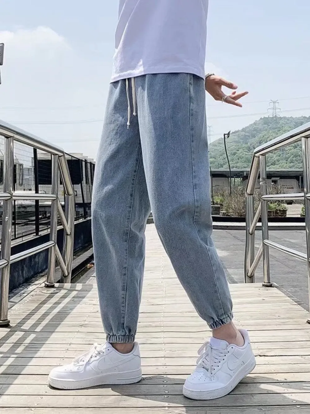 Men's Full Size Loose Fit Drawstring Jeans Plus Size, image 2