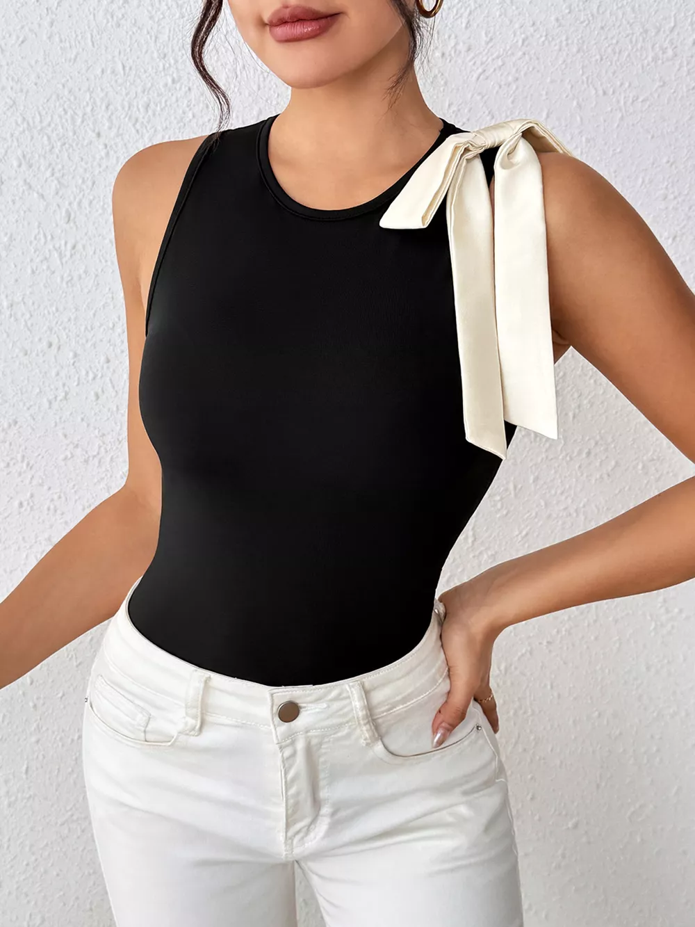 Bow Detail Sleeveless Bodysuit, image 9