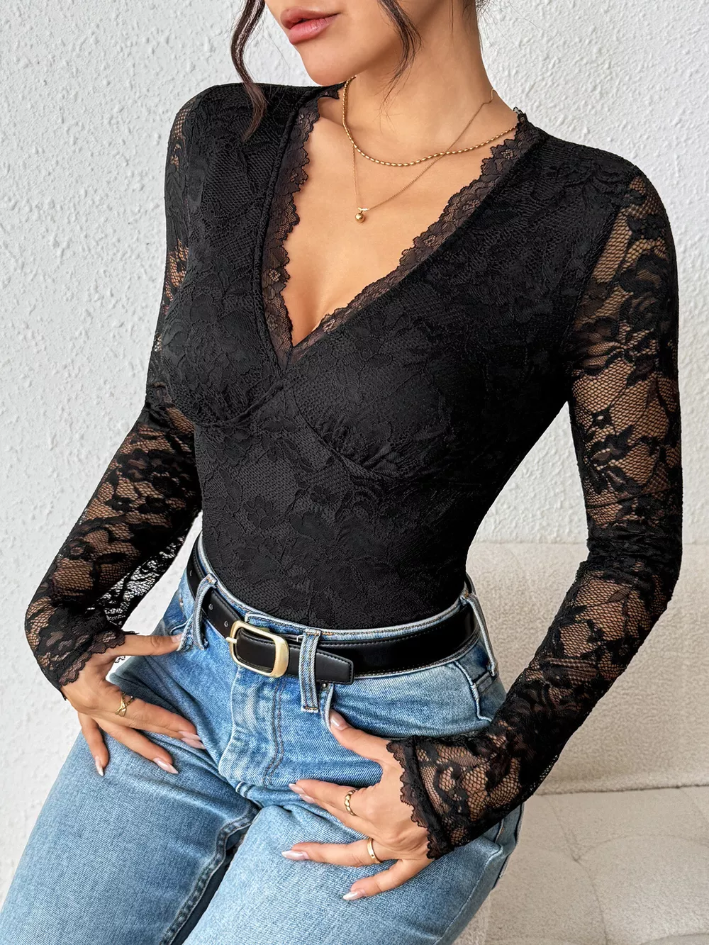 Lace Long Sleeve Bodysuit, image 6