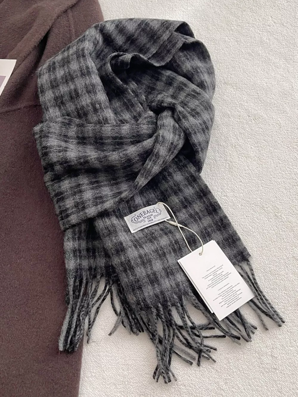 Classic Plaid Fringe Scarf, image 4