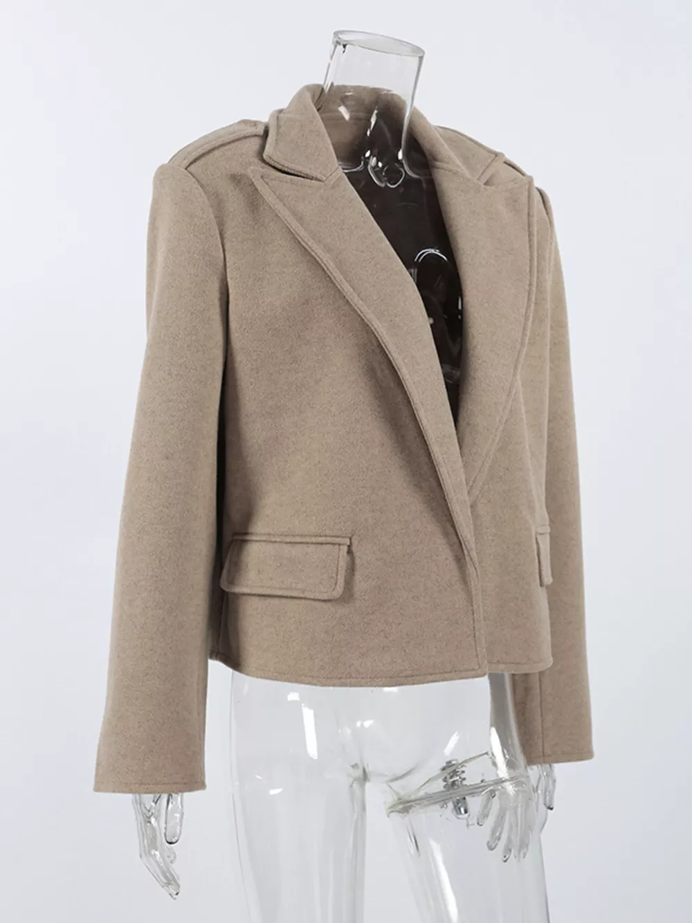 Lapel Collar Cropped Outerwear, image 6