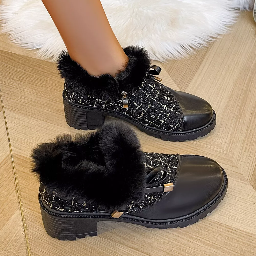 Round Toe Block Heels Boots, image 13