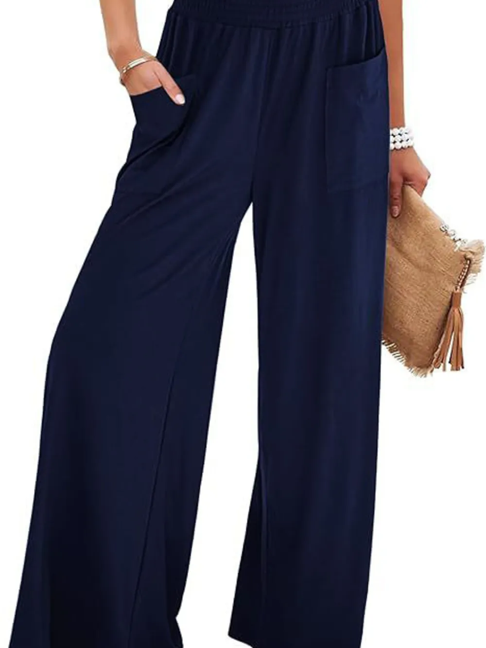 High-Waisted Wide Leg Pants with Pockets, image 15